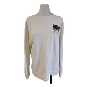 Sworn To Us Men's Large Graphic Sweatshirt White Crew Neck Long Sleeves